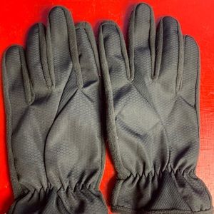 Shell Black Woven Smartphone Winter Gloves
